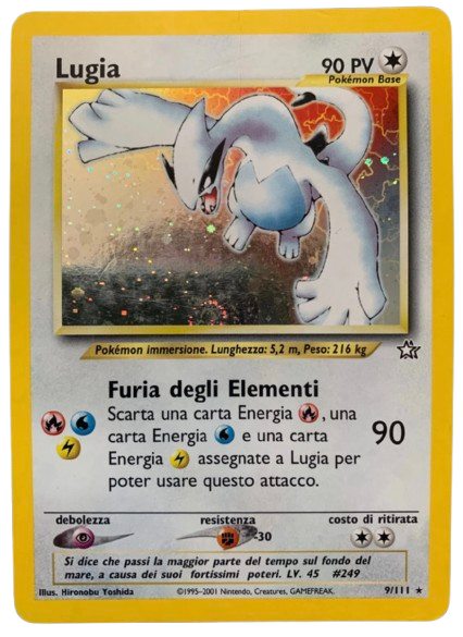 Lugia Neo Genesis 2000. Cartas Pokémon más valiosas